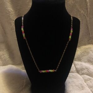 Colorful beaded bar necklace